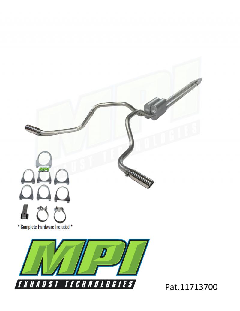 MPI Exhaust Technologies Clamp-on Kit w/Mufflers & Polished Bright Chrome Tips - G021-BTTBCM-C